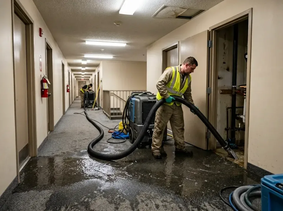 multi-unit-apartment-hallway-f-005 — frequently asked questions, Emergency Burst Pipe Water Extraction & Removal in New Carl…
